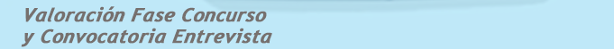Valoración Fase Concurso y Convocatoria Entrevistsa